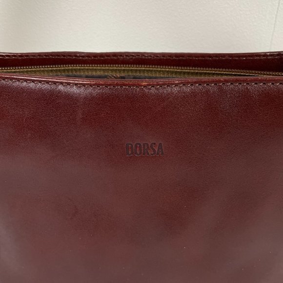 Dorsa Red‎ Brown Leather Shoulder Bag Purse 12 x 8 - Picture 3 of 10